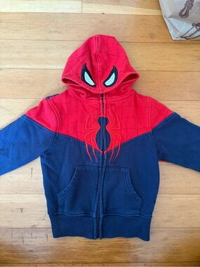 Marvel Red and Navy Spider-Man Hooded Zip Sweatshirt
